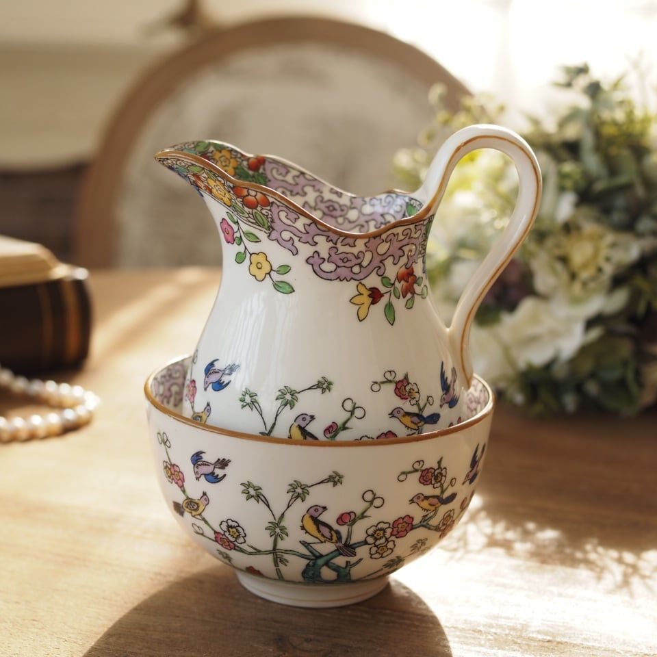 激 ミントン皇帝の庭エンペラーズガーデン クリーマー おまけボウル付 F 9