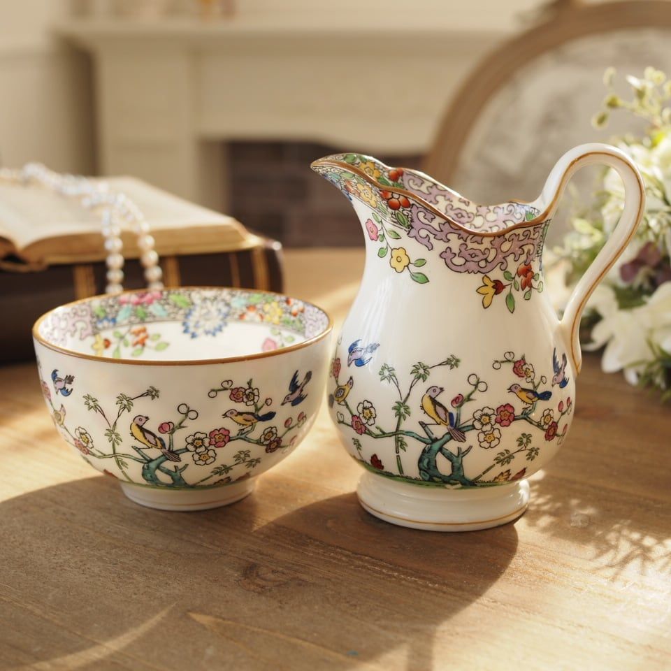 激 ミントン皇帝の庭エンペラーズガーデン クリーマー おまけボウル付 F 9