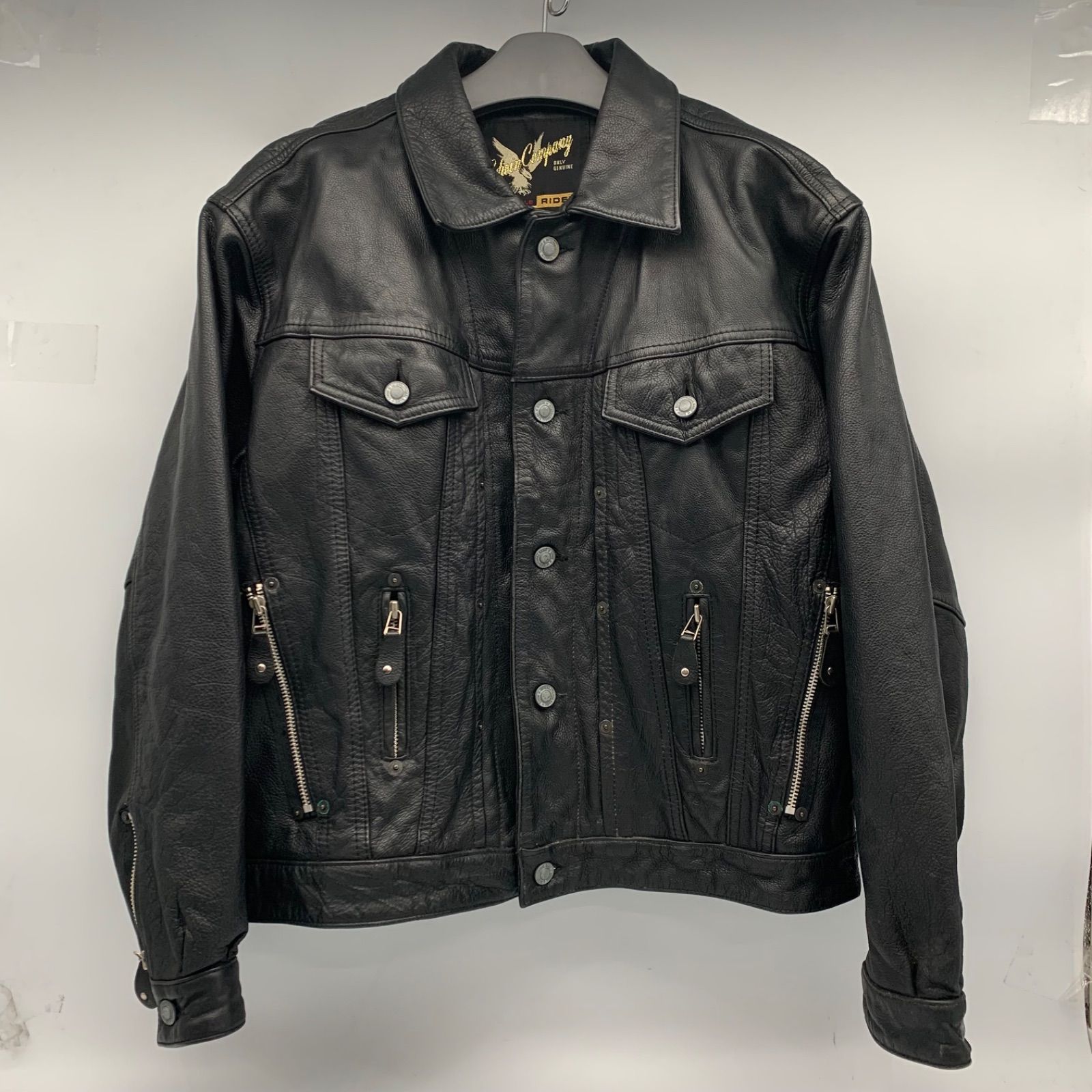 EF 1205-5-2 EDWIN COMPANY エドウイン韓国製 レザージャケット 黒 size L