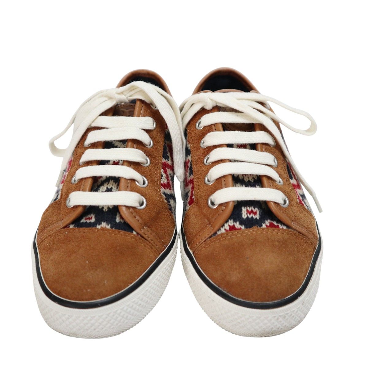 TORY BURCH トリーバーチ ジグザグ柄 ツイード/スエード スニーカー 8M