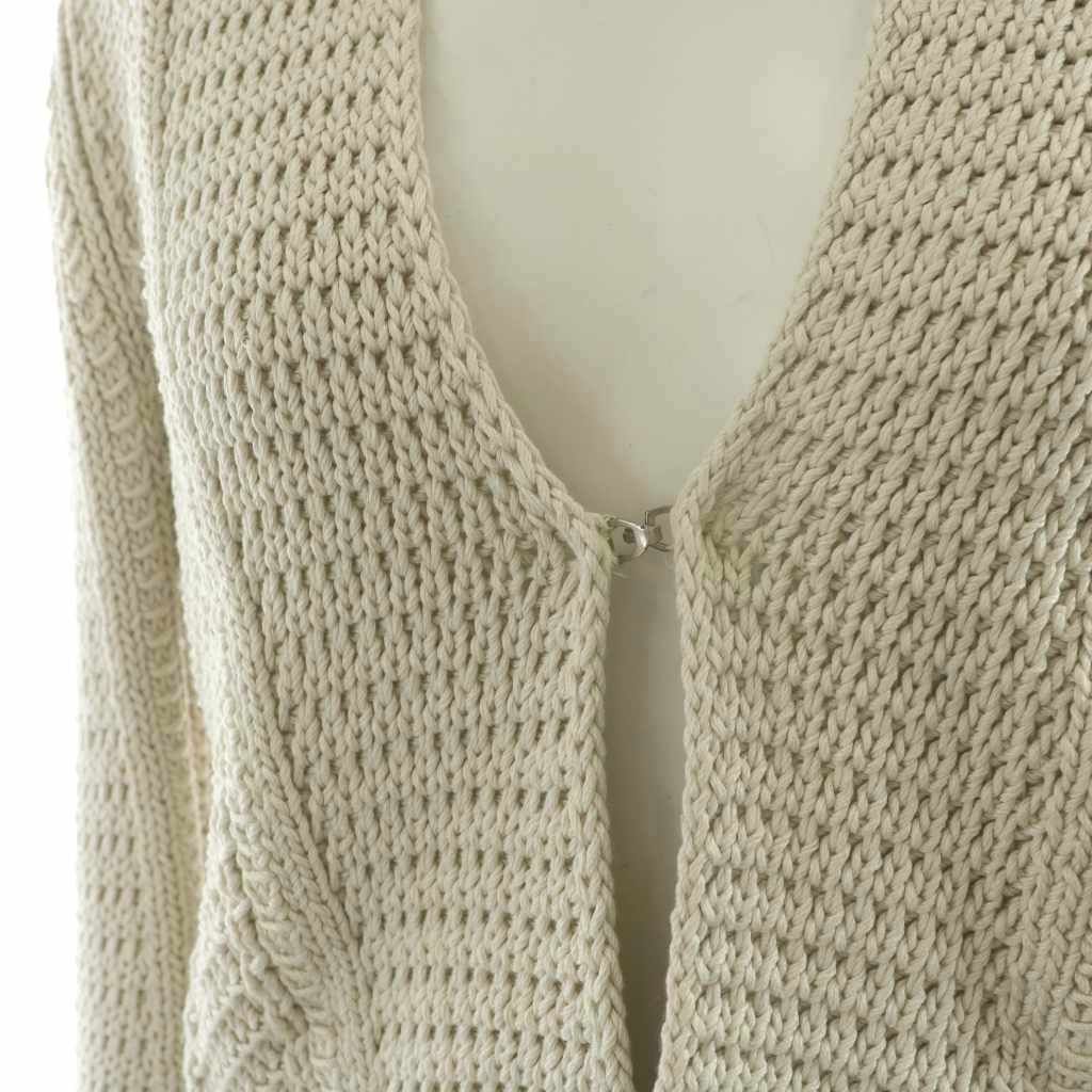 マックスマーラ MAX MARA ニットカーディガン コットン シルク 絹 M 白