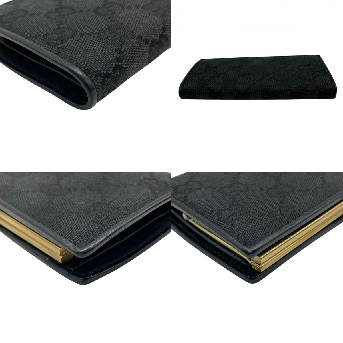 美品】グッチ GUCCI 長財布 二つ折り がま口 ガマ口 GGキャンバス