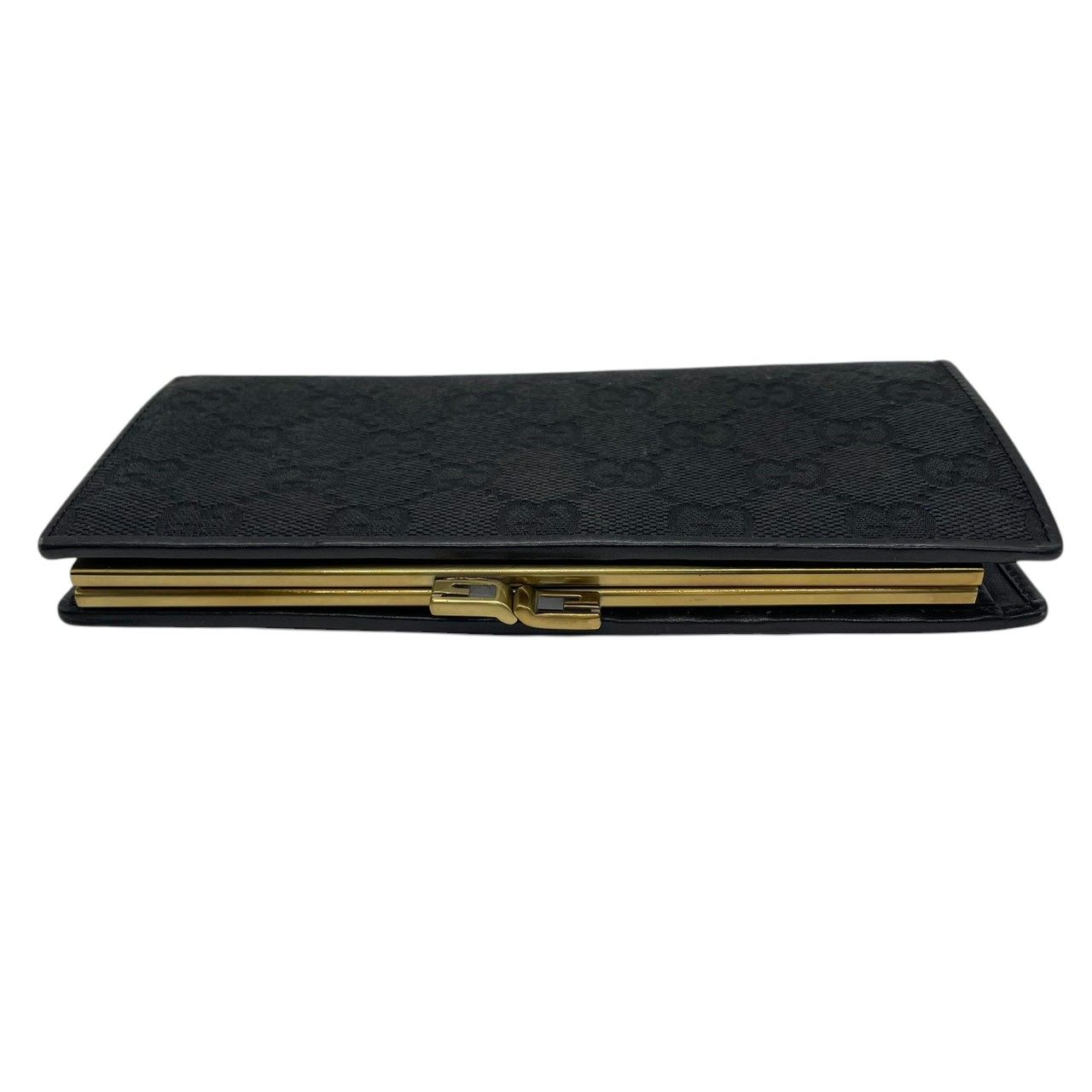 美品】グッチ GUCCI 長財布 二つ折り がま口 ガマ口 GGキャンバス