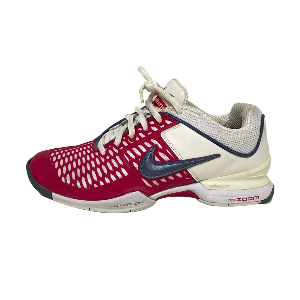 NIKE ナイキ スニーカー 23 レディース ズーム ブレス 2 K 10 386480-600 ピンク×白×ダークグレー メッシュ インソール取外し可