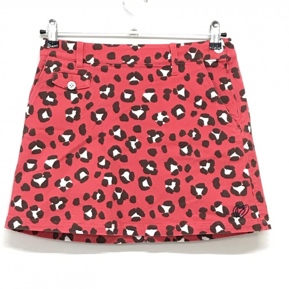 マスターバニー スカート ピンク系×ブラウン系×白 レオパード