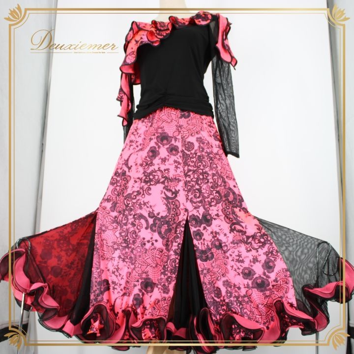 社交ダンス 衣装 スタンダード 上下セット ツーピース レッスンウェア