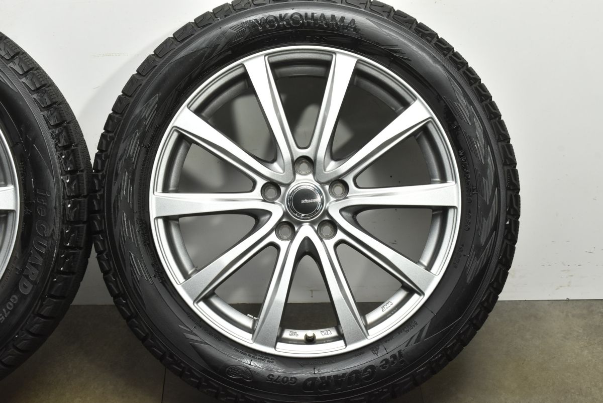  バリ溝 ミルアス 18 in 7 J 53 PCD 114 3 ヨコハマ アイスガード G 075 225 55 R ZR V エルグランド フォレスター レヴォーグ 18インチ タイヤ ホイールセット