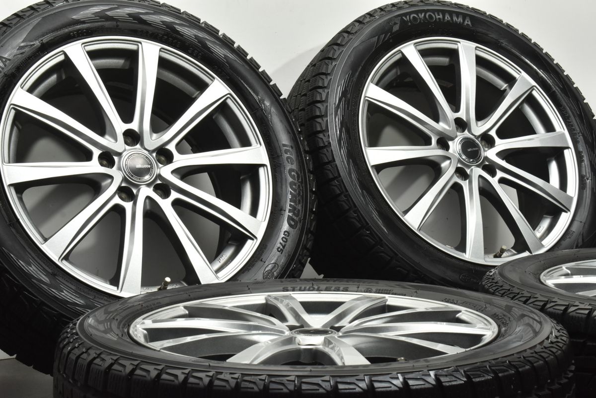 バリ溝 ミルアス 18 in 7 J 53 PCD 114 3 ヨコハマ アイスガード G 075 225 55 R ZR V エルグランド フォレスター レヴォーグ