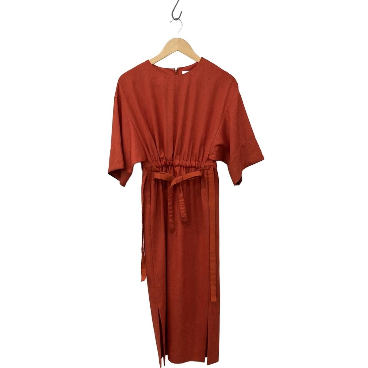ADORE(アドーア) ワンピース サイズ36 S レディース美品 - オレンジ クルーネック/七分袖/ロング