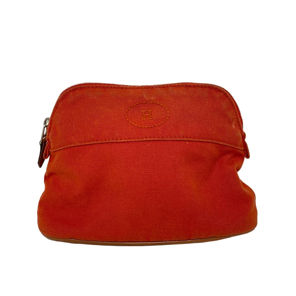 HERMES エルメス ボリードポーチ20 キャンバス シルバー金具 ポーチ