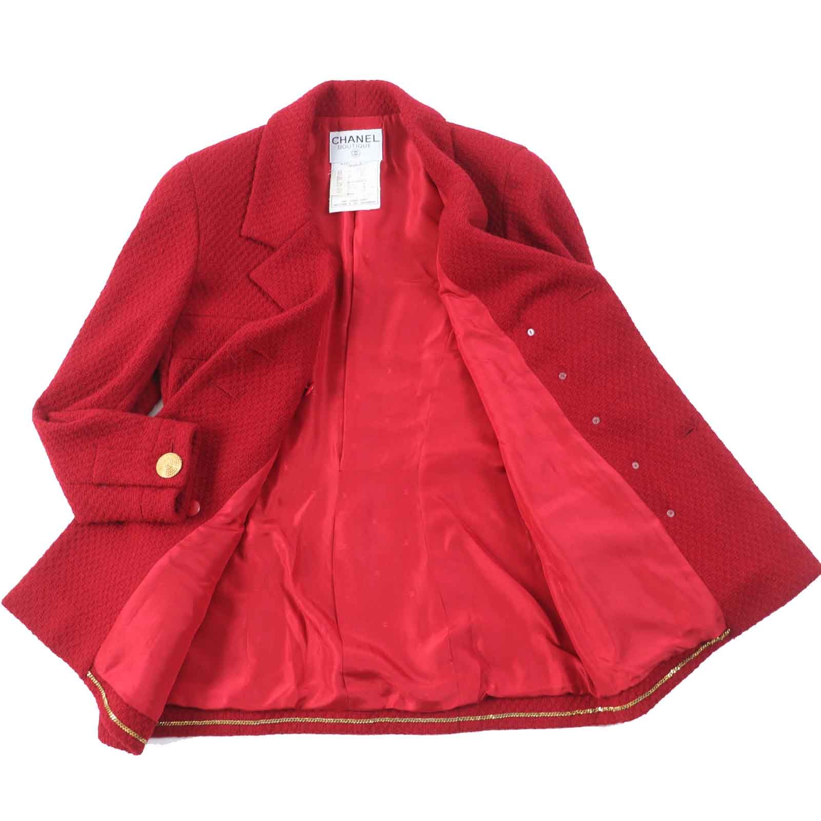 極美品◎CHANEL シャネル 20450 ウール 金ボタン 単色ツイード