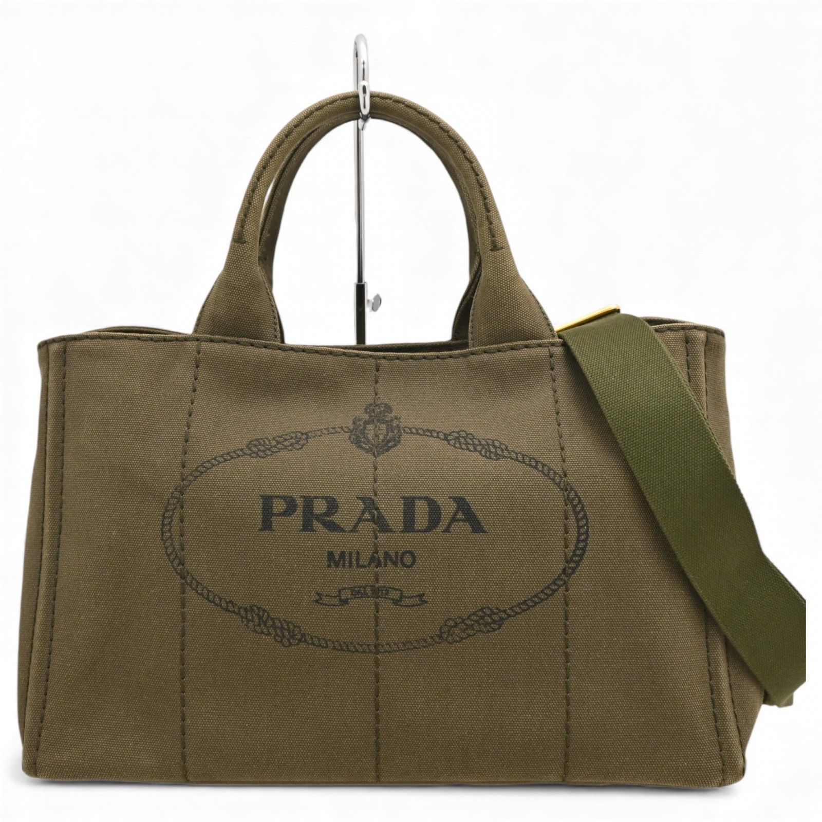 PRADA プラダ　カナパ　カーキ　S PRADA プラダカナパカーキS