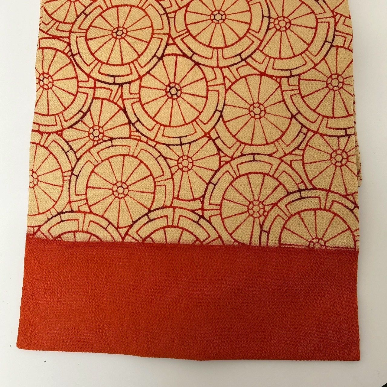 名古屋帯 正絹 縮緬 型染め 素敵な染め 九寸 MA-1807 - メルカリ