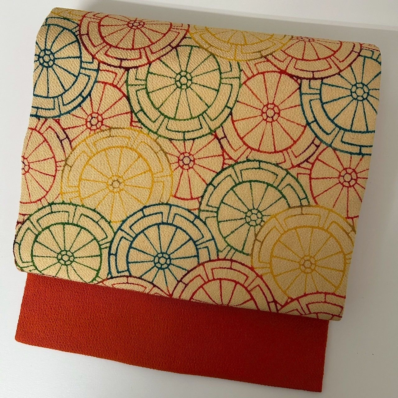 名古屋帯 正絹 縮緬 型染め 素敵な染め 九寸 MA-1807 - メルカリ