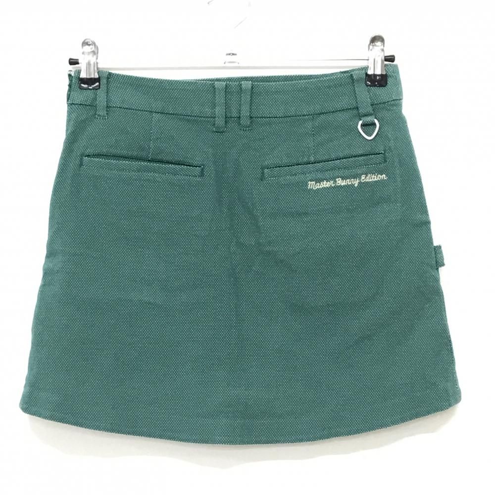 マスターバニー スカート グリーン×ベージュ ドット調 ストレッチ