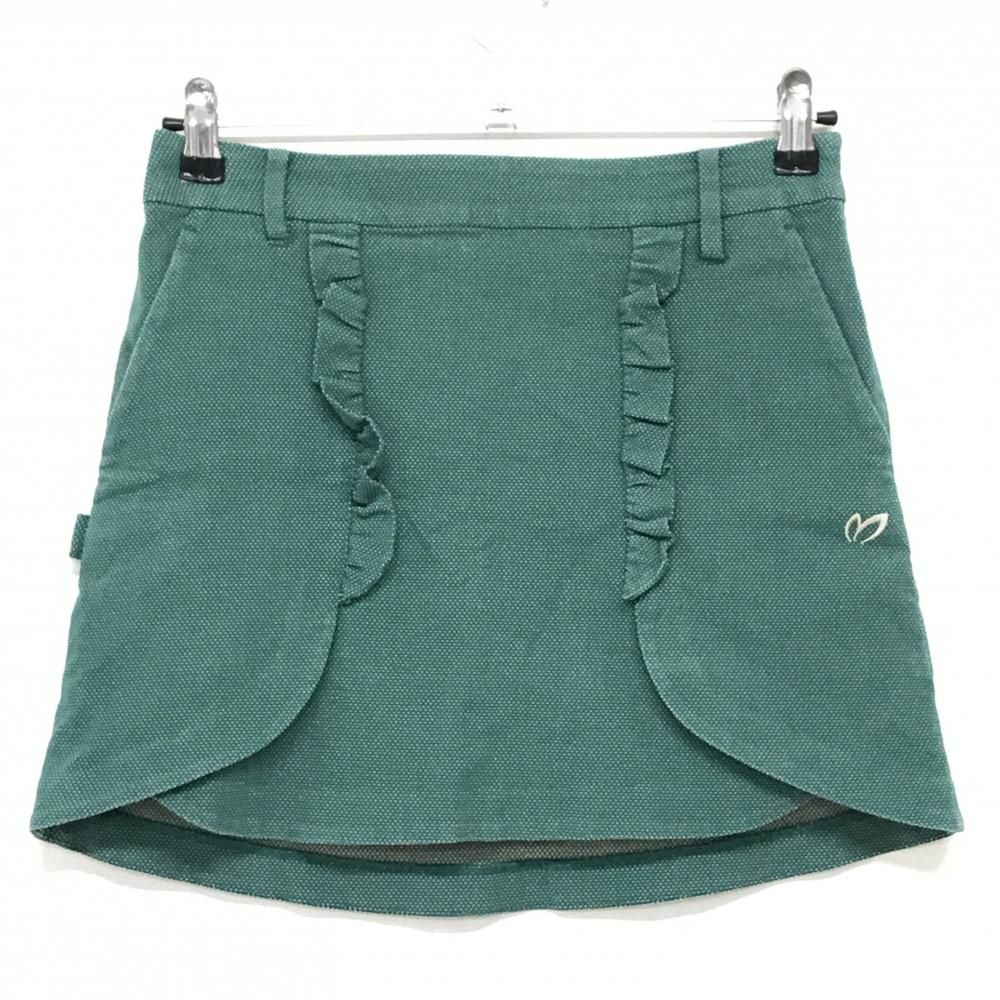 マスターバニー スカート グリーン×ベージュ ドット調 ストレッチ