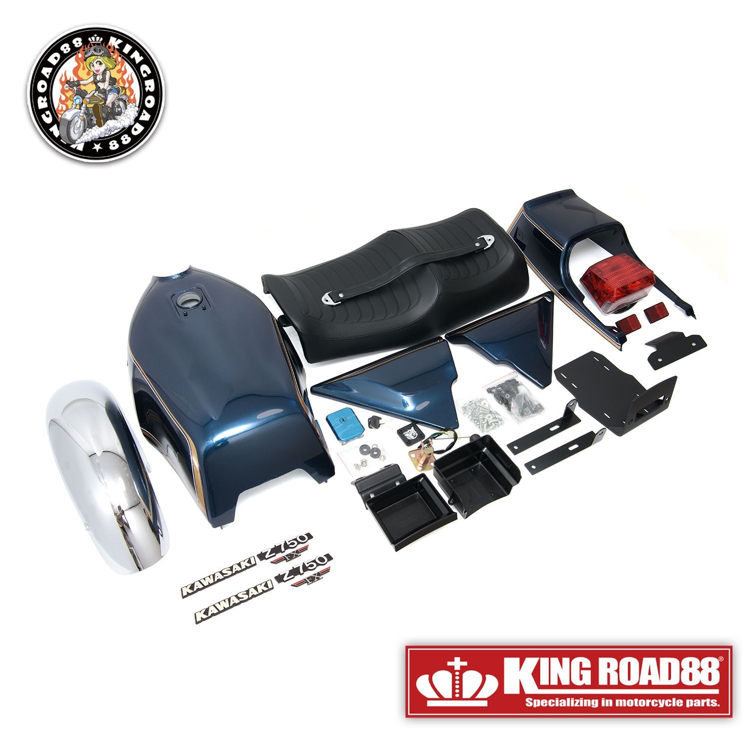 カワサキ ゼファー750 ZR750C KingRoad88 FX変身 外装 セット ブルー