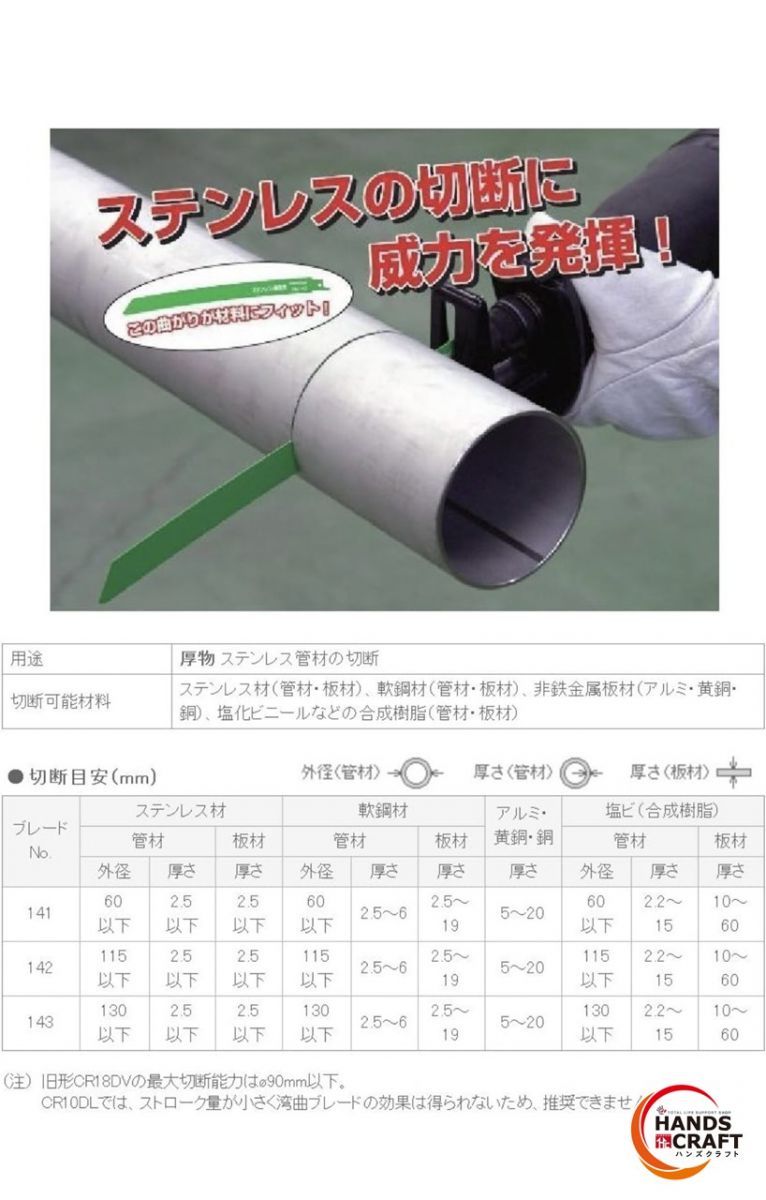 湾曲セーバーソーブレード 入り