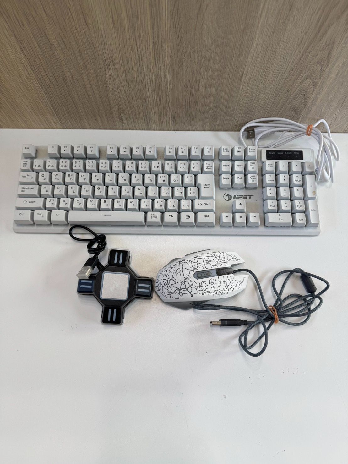 品 ゲーミング NPET キーボード マウス KXアダプター コンバーター 3点セット