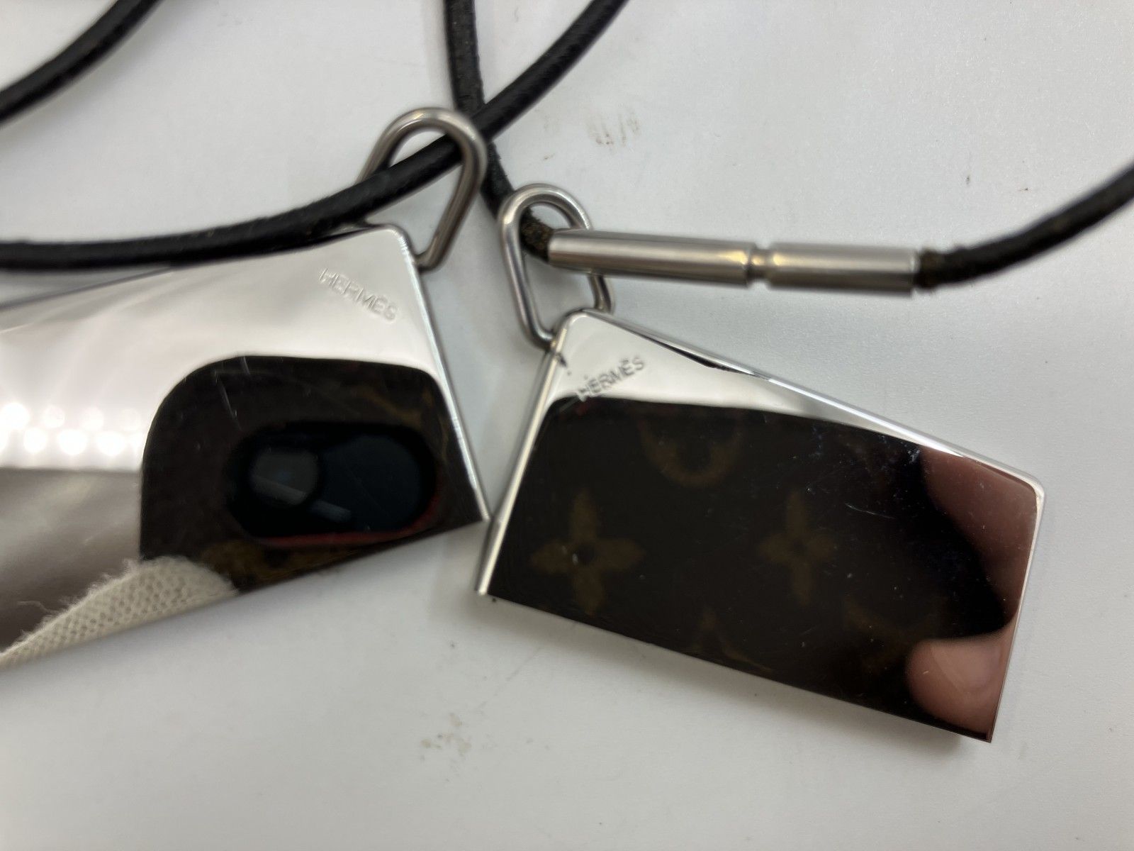 HERMES エルメス 2000年 シンボル ペアネックレス メタルトップ約4×2cm