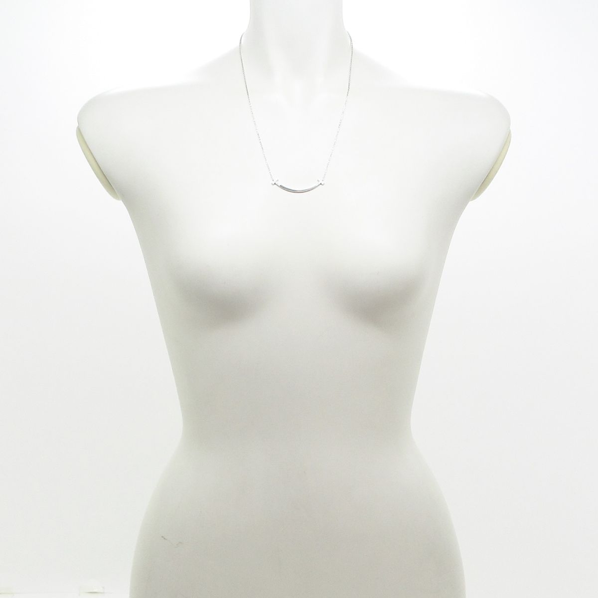 TIFFANY Co ティファニー ネックレス Tスマイルペンダント ミディアム K 18 WG ダイヤモンド 10 Pダイヤ ダイヤ0 19カラット