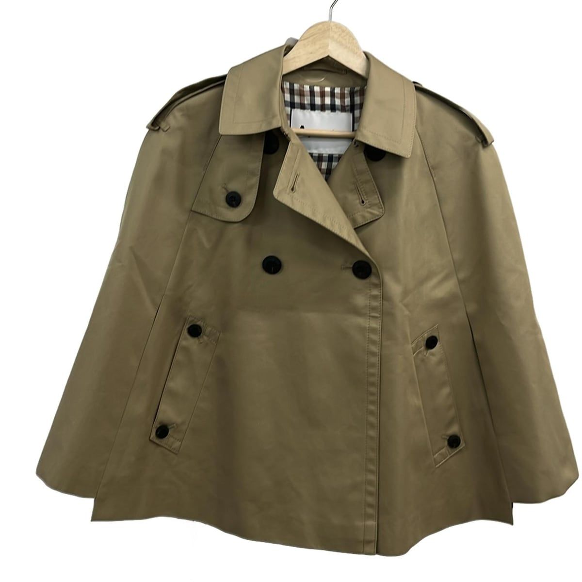 Aquascutum アクアスキュータム ポンチョ サイズ8 M レディース ベージュ 春 秋物