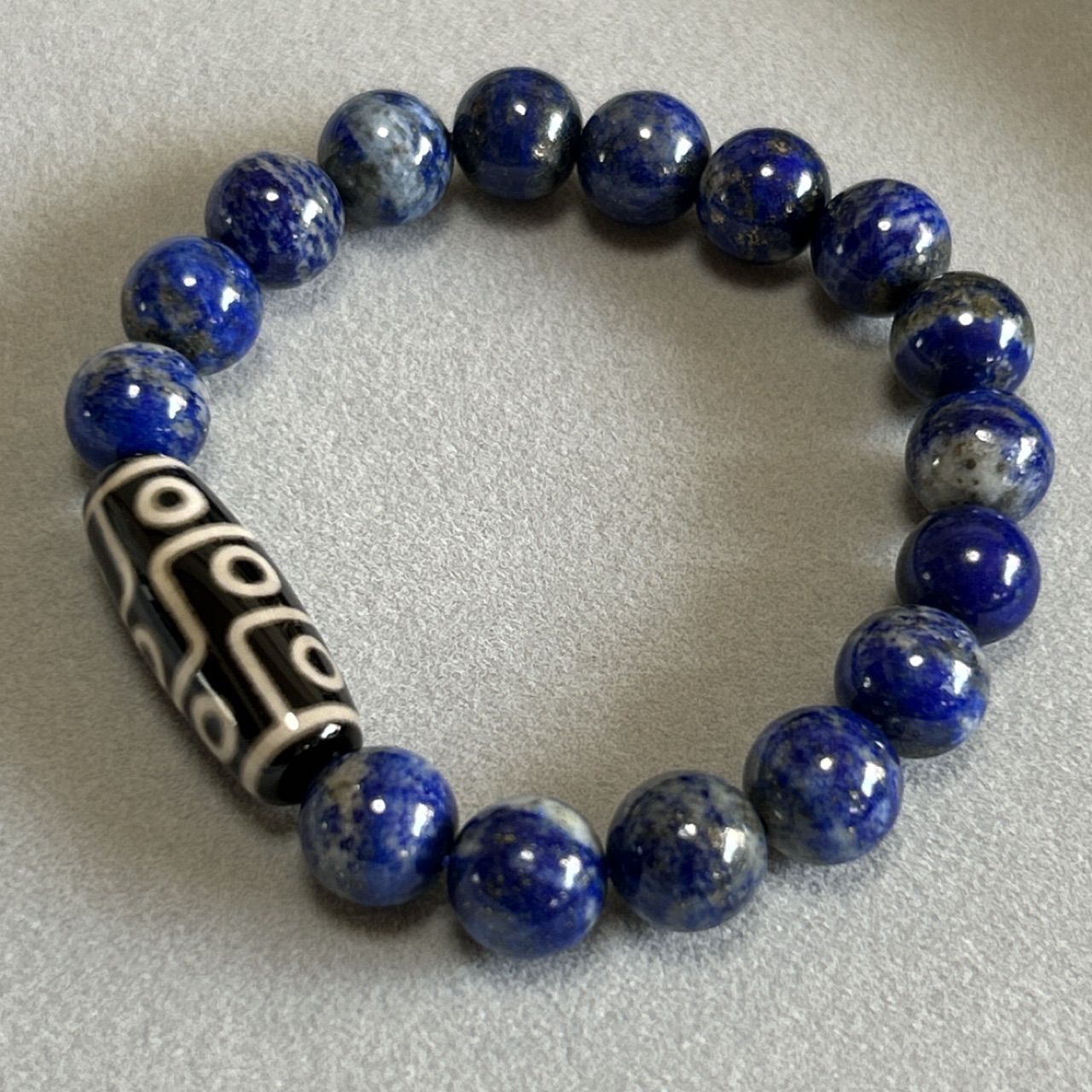九眼天珠 ラピスラズリ ブレスレット 邪気払い 魔除け 幸運 第3の眼