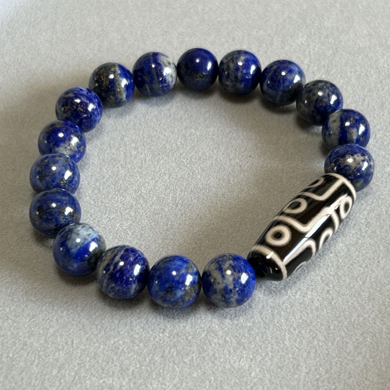 九眼天珠 ラピスラズリ ブレスレット 邪気払い 魔除け 幸運 第3の眼