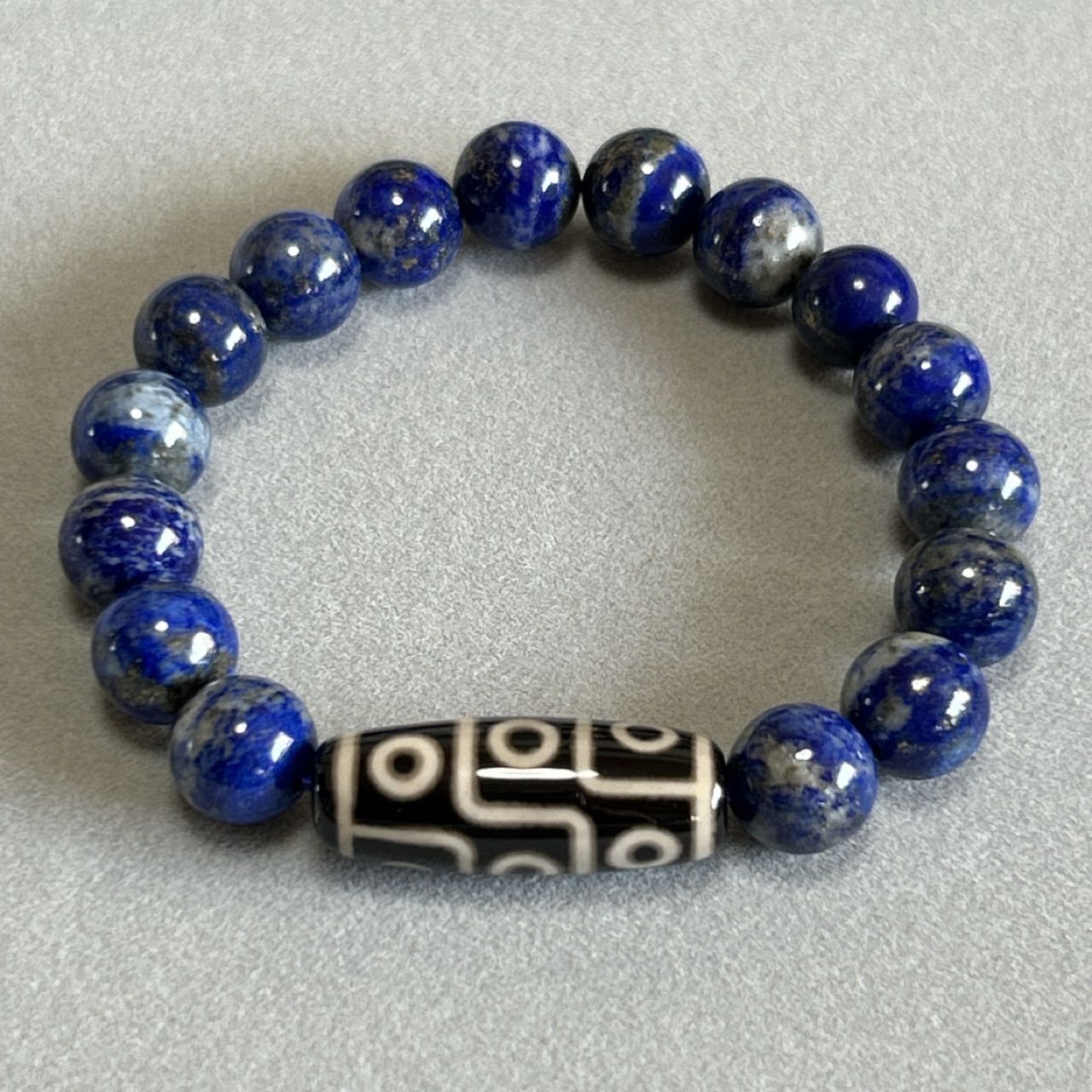 九眼天珠 ラピスラズリ ブレスレット 邪気払い 魔除け 幸運 第3の眼
