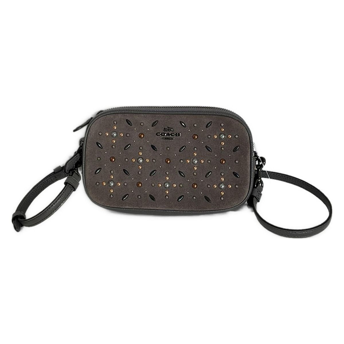 COACH(コーチ) ショルダーバッグ美品 - 22868 グレー スタッズ 