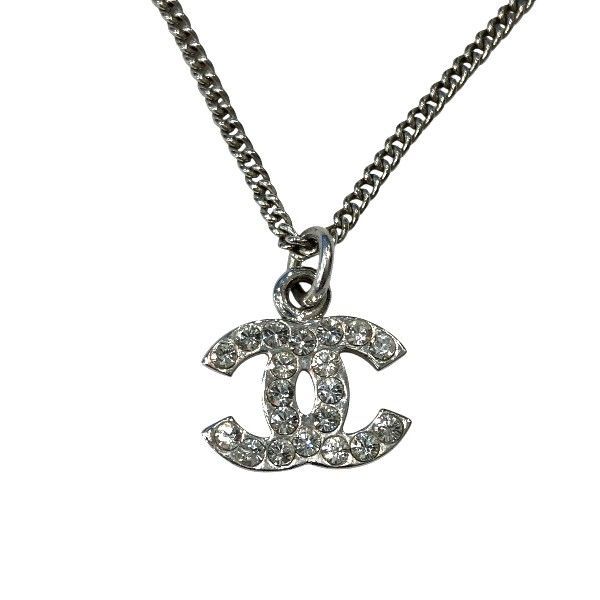 シャネル CHANEL シルバー 07 V ココマーク ラインストーン ブランド小物 ネックレス レディース
