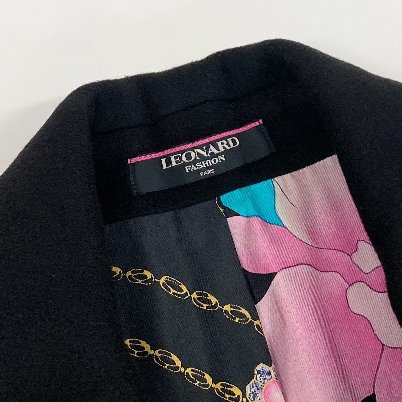 8L5【美品】LEONARD レオナール カシミヤコート ロングコート 美しい花