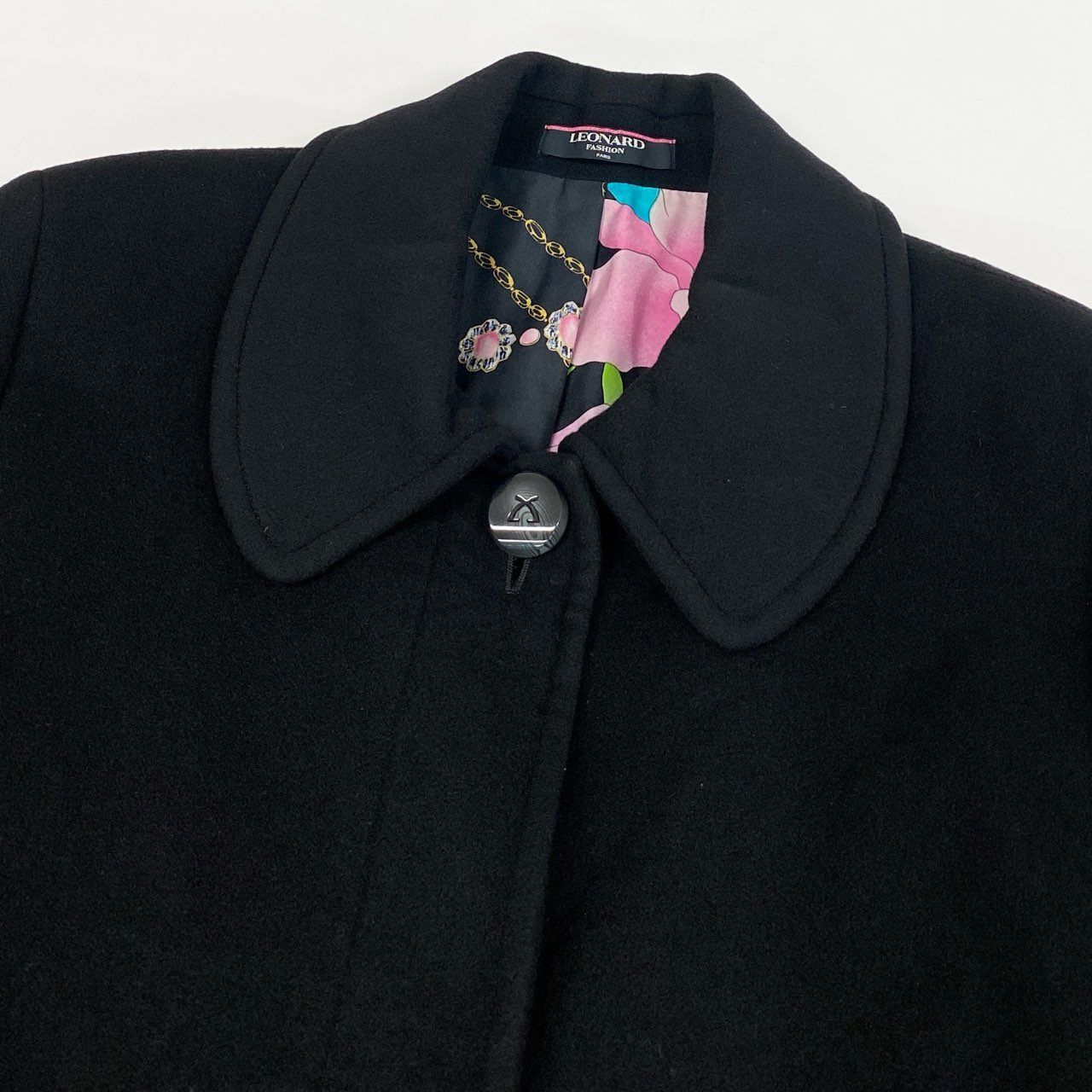 8L5【美品】LEONARD レオナール カシミヤコート ロングコート 美しい花