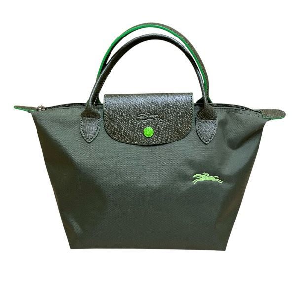 ロンシャン ル プリアージュ グリーン ナイロン バッグ ハンドバッグ レディース