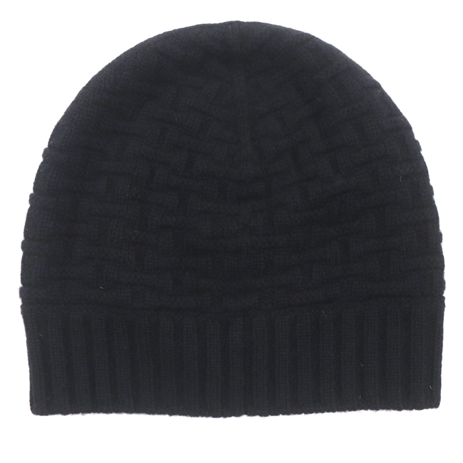 HERMES 美品▽HERMES エルメス カシミヤ100% Hロゴ編み ビーニー 帽子