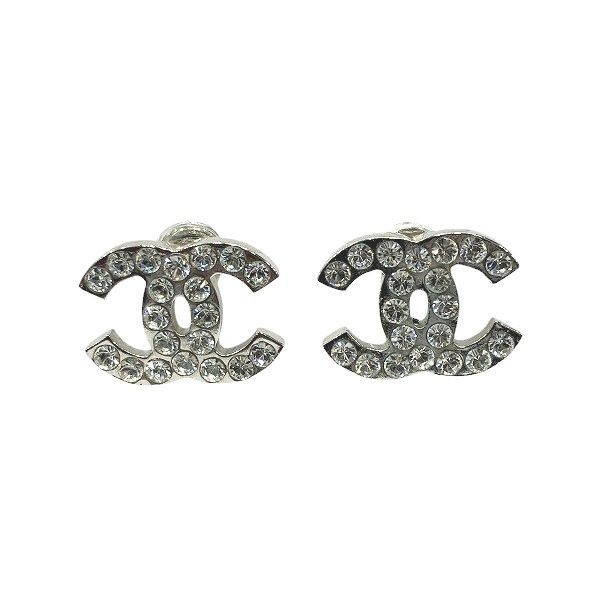 シャネル CHANEL シルバー 06 V ココマーク ラインストーン ブランド小物 ピアス レディース