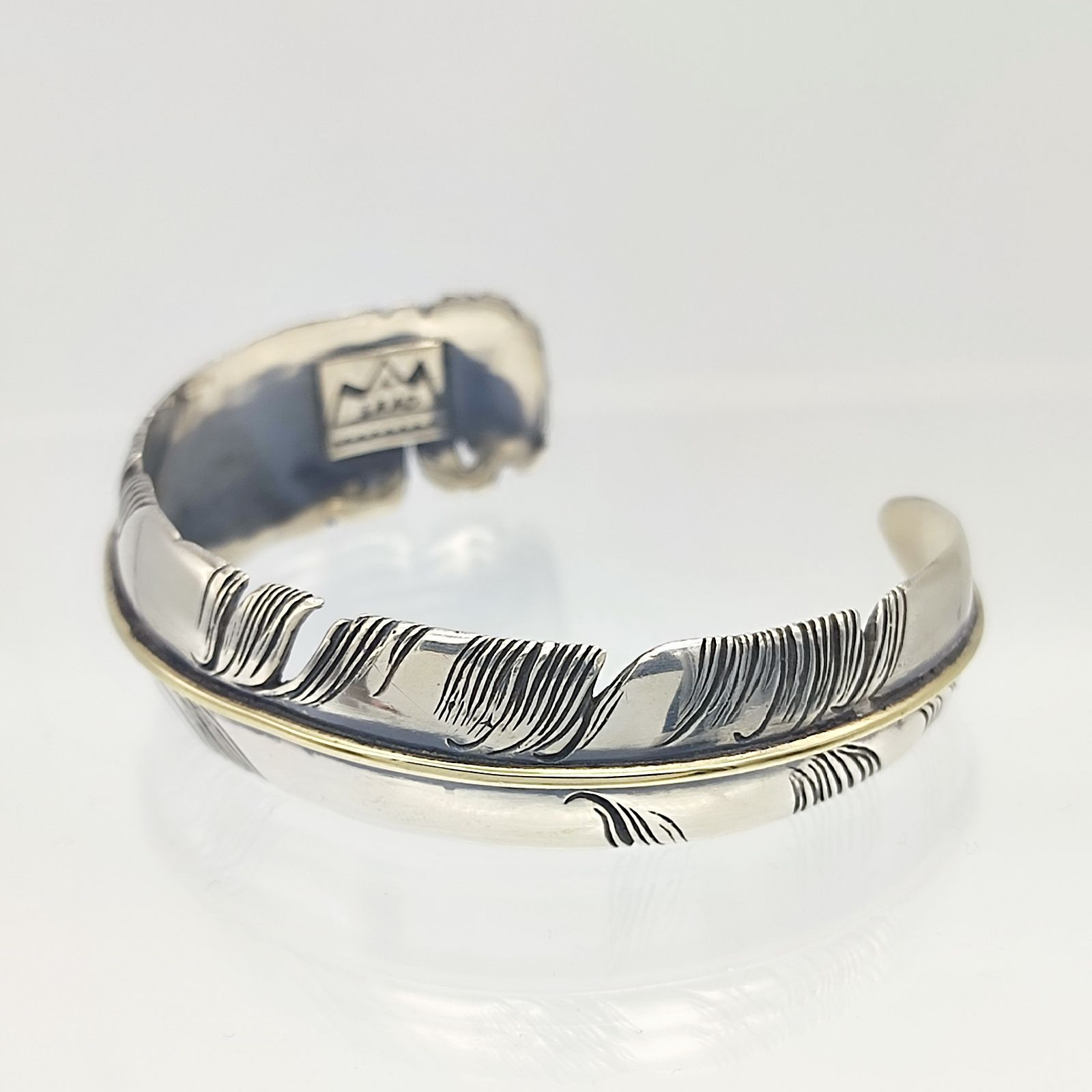 SAAD フェザーバングル　925シルバー 美品】SAAD サード フェザーバングル ブロンズライン SILVER シルバー
