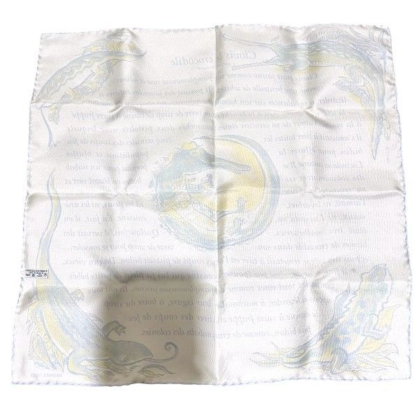 エルメス Hermes カレ45 クロコダイルのクロヴィス ガヴロッシュ ブランド小物 ハンカチ ユニセックス【中古】 エルメス Hermes カレ45 クロコダイルのクロヴィス ガヴロッシュ