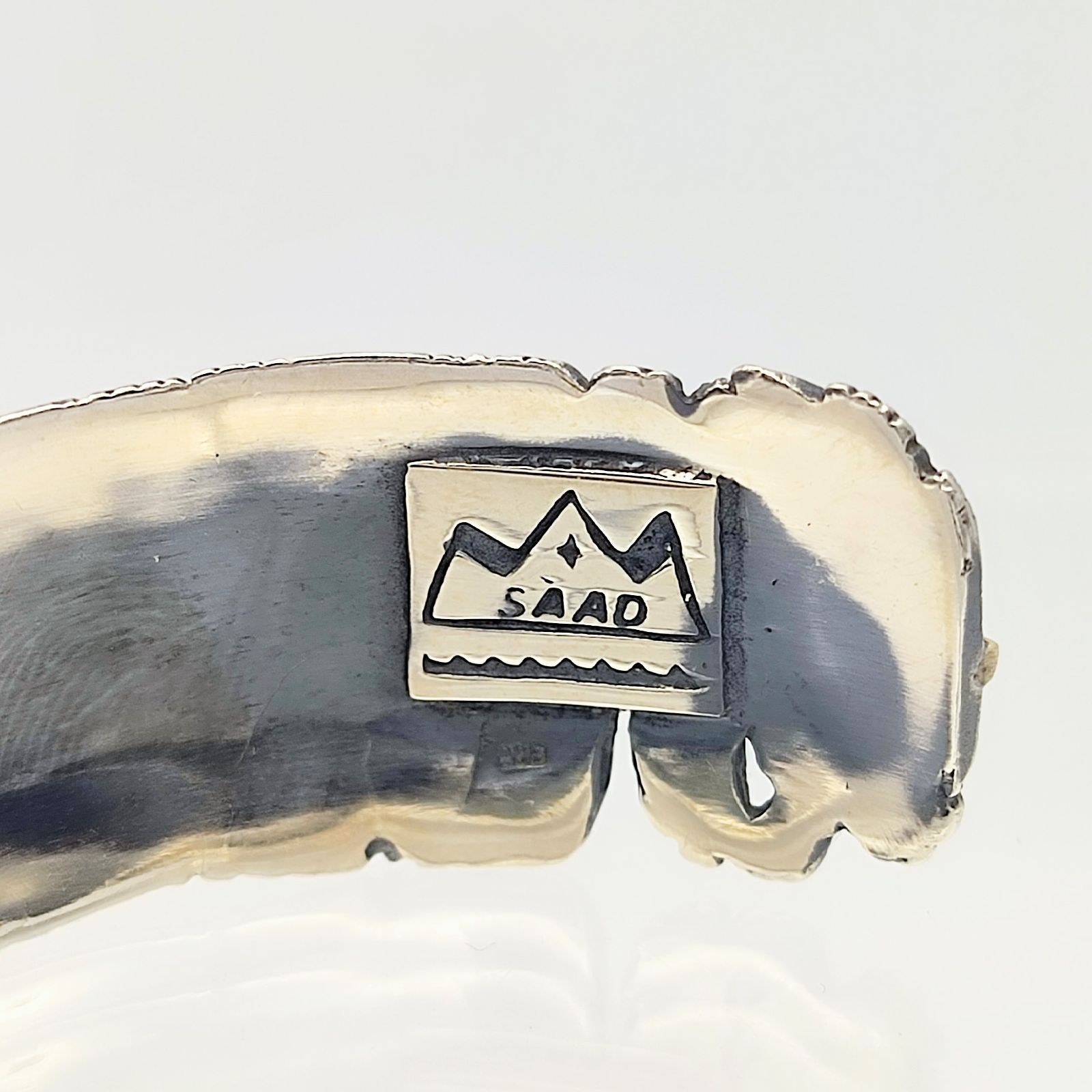 美品】SAAD サード フェザーバングル ブロンズライン SILVER シルバー