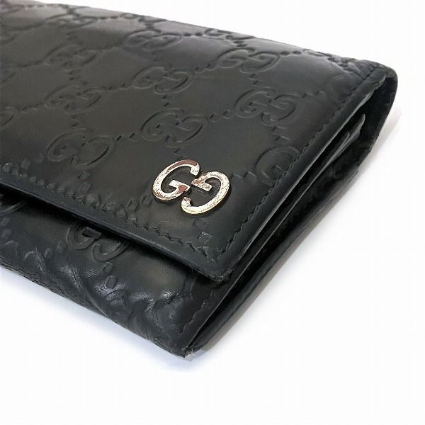 GUCCI グッチ　シマ レザー 長財布　メタルロゴ 1220-⑥ グッチ GUCCI シマ 481727 ブラック 長財布 ショップ 2つ折り財布