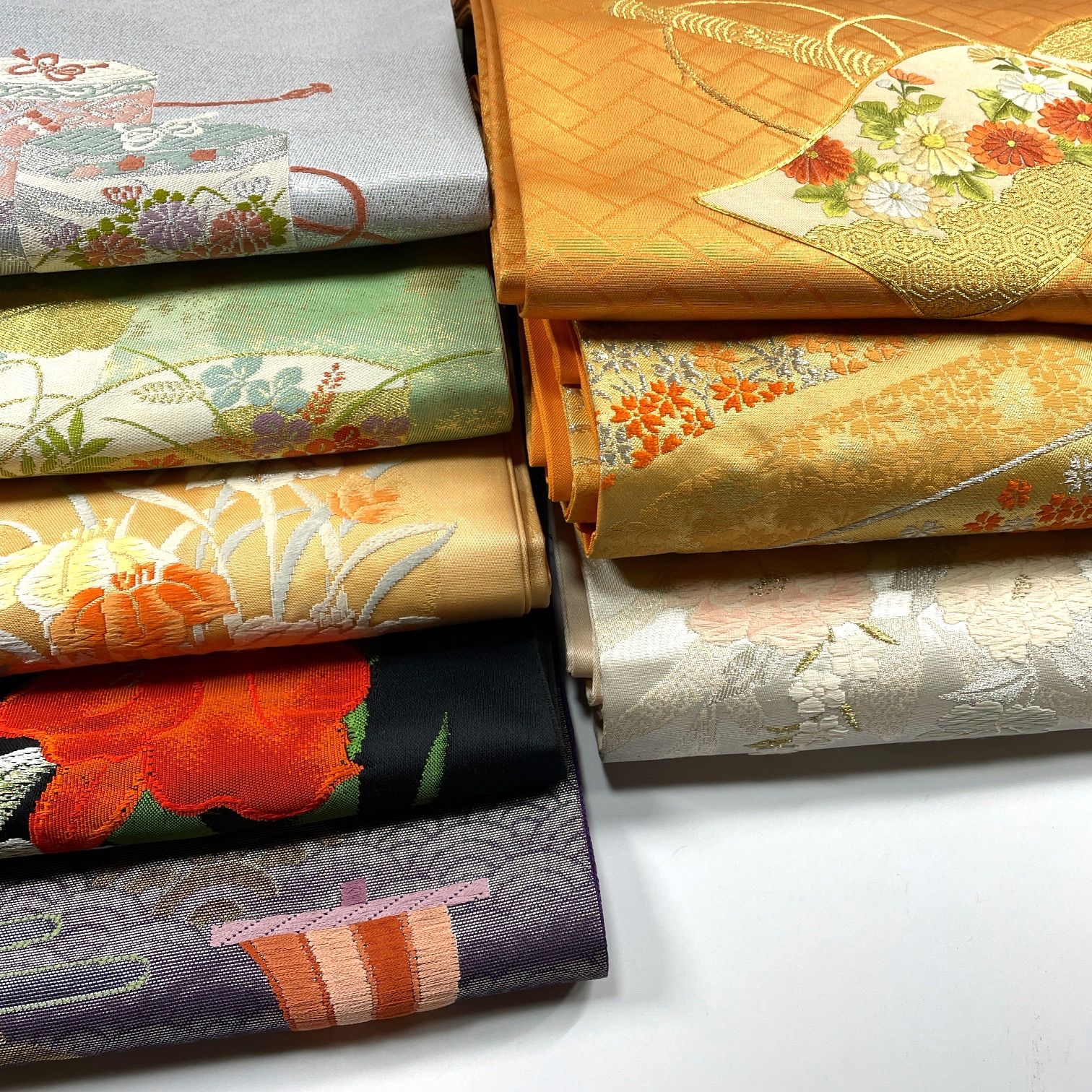 名古屋帯 8枚 正絹 帯まとめ売り 同梱購入歓迎 リメイク用 着付け練習