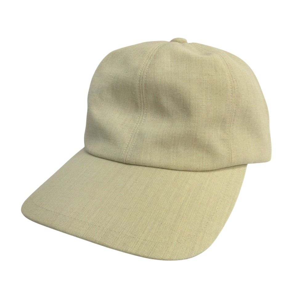 未使用 KIJIMA TAKAYUKI キジマタカユキ POLY LINEN CHAMBRAY 6PANEL CAP シャンブレー 6パネル キャップ 帽子 ベージュ メンズ 古着  USED