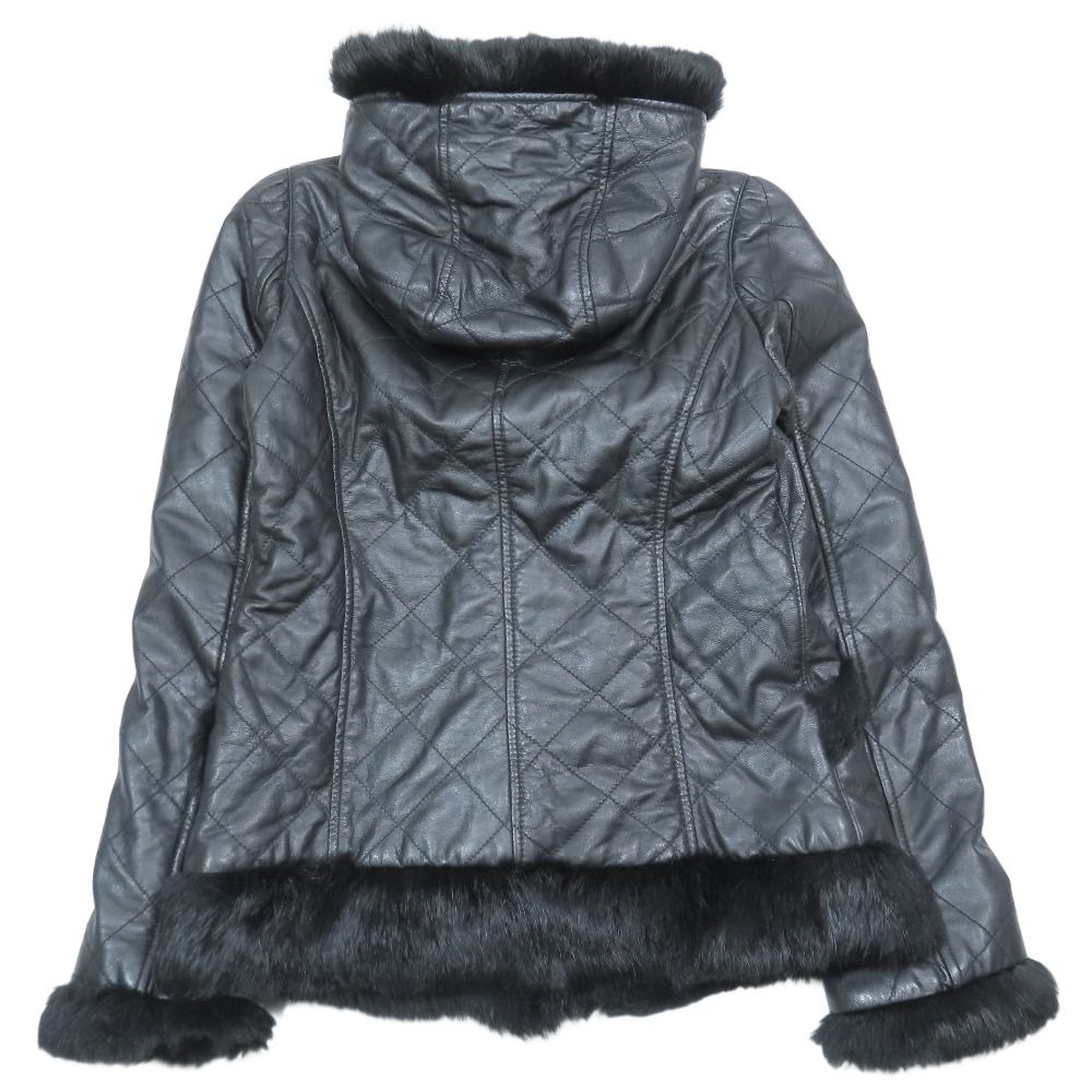 INGEBORG インゲボルグ 羊革 ラムレザージャケット 中綿 フーディ