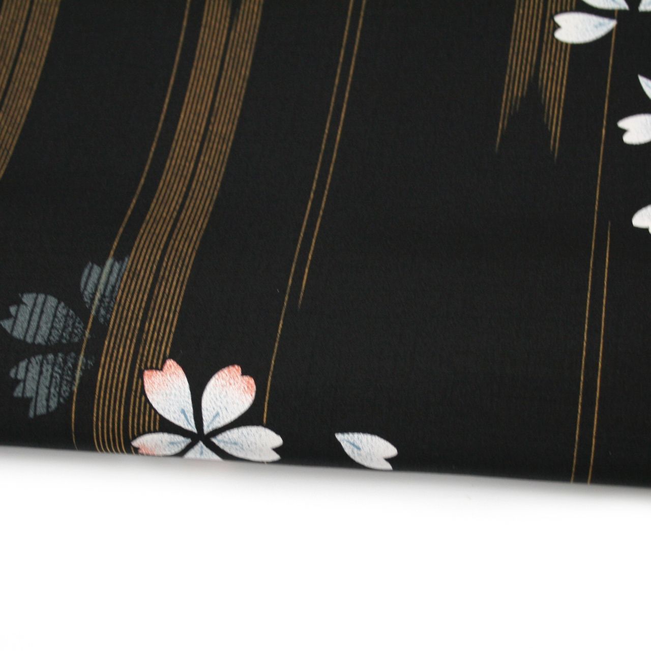 正絹 長襦袢地 反物 黒 矢羽根 長襦袢 未仕立て品 絹100％