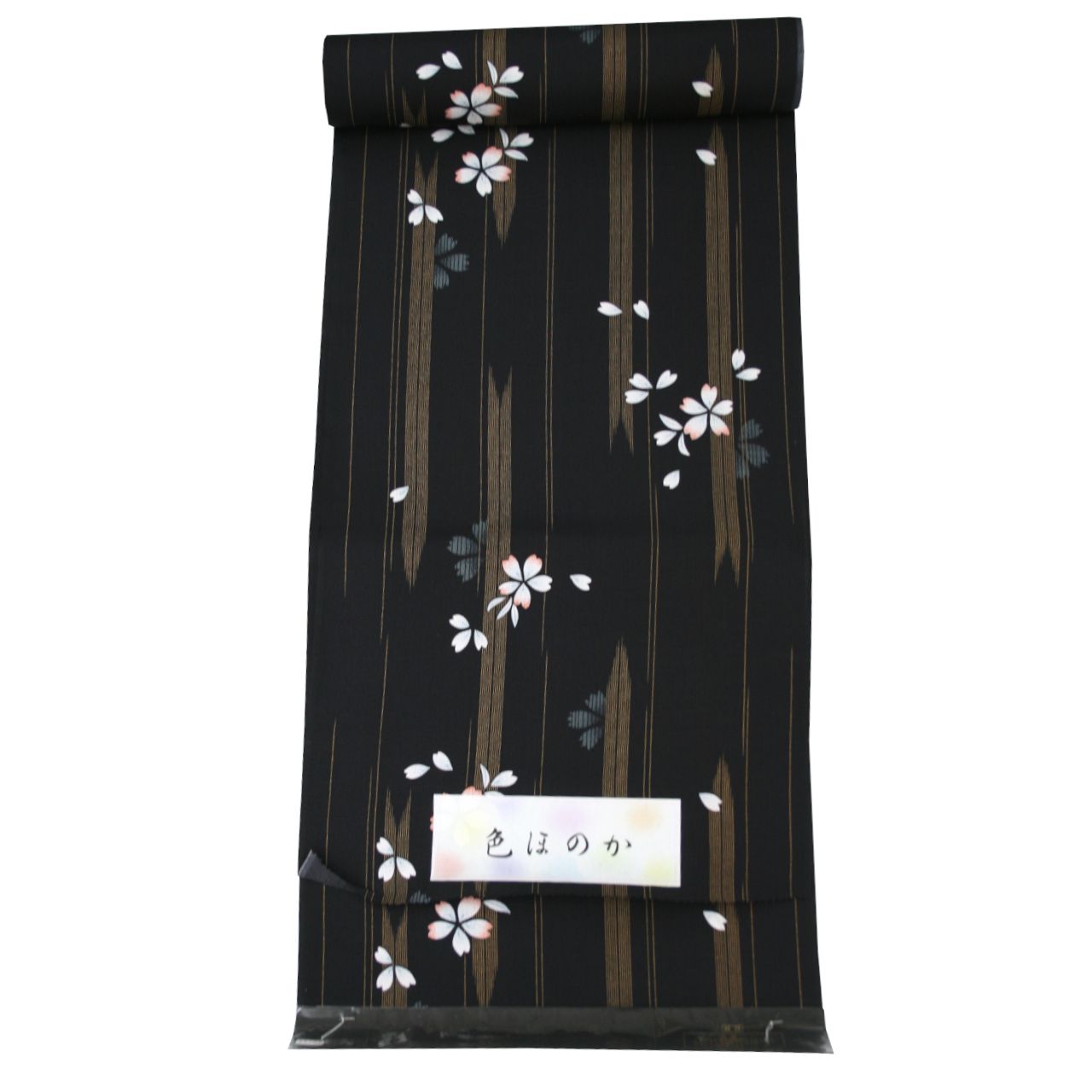  正絹 長襦袢地 反物 黒 矢羽根 長襦袢 未仕立て品 絹100％ 長襦袢 長襦袢 半襦袢