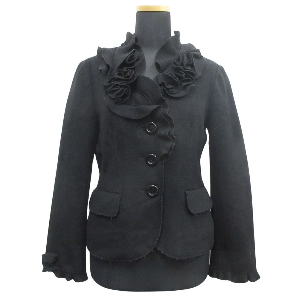 MOSCHINO モスキーノ　ジャケット豪華花モチーフ　　シルクフリル　極美品 MOSCHINO モスキーノ ジャケット豪華花モチーフ シルクフリル 極美品