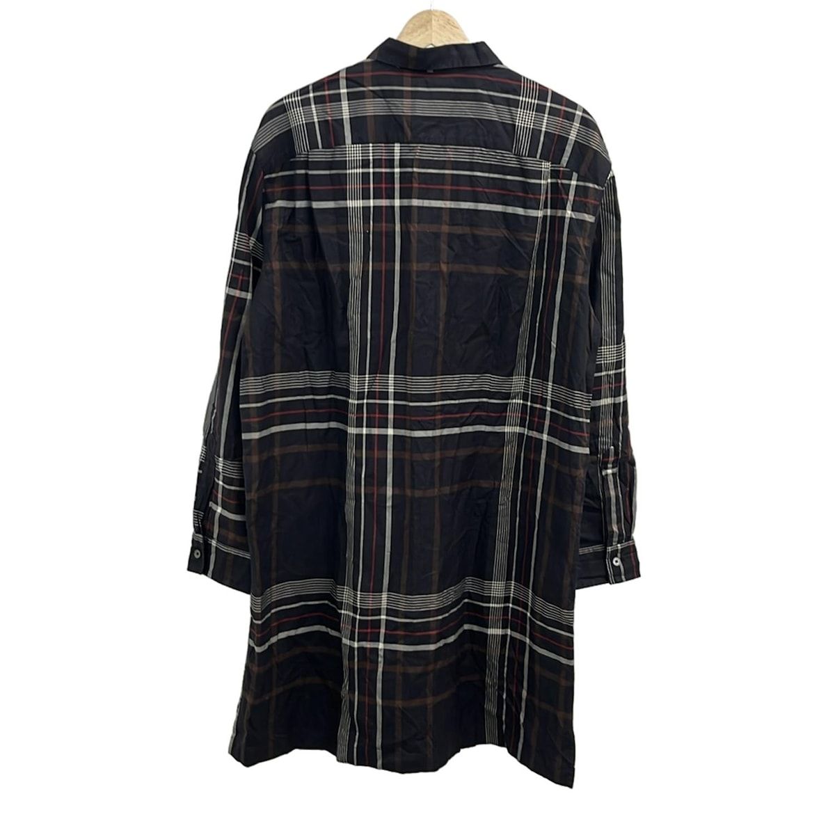 ポールスミス ワンピース サイズLARGE L レディース 黒 ブラウン マルチ レギュラー 長袖 ひざ丈 チェック柄 シャツワンピ