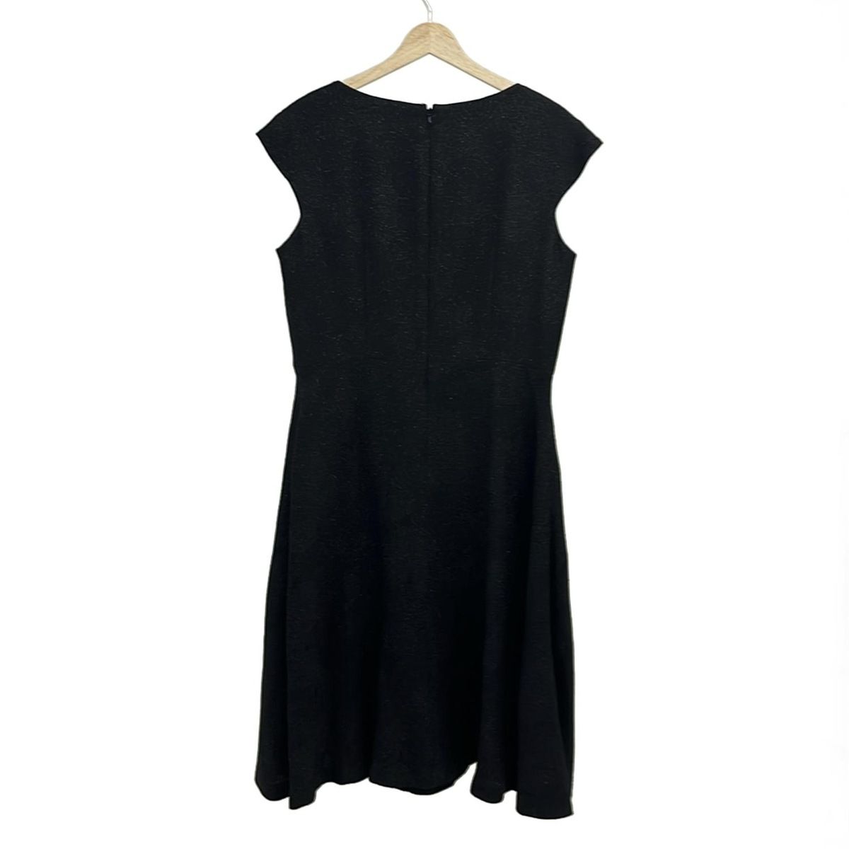 DAMAcollection ダーマ ワンピース サイズ13 AR M レディース 黒 クルーネック 半袖 ロング ラメ レイヤード風 タイトスカート