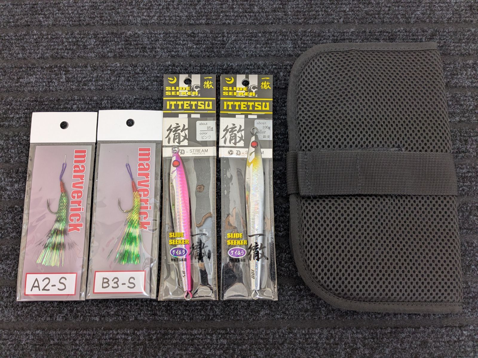ツルギヤ スライド・一徹ジグ 85g/100g ピンク 銀虎 ジグケース付