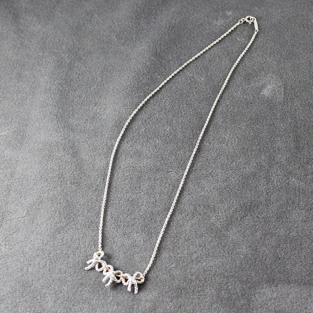 SA143 TIFFANY ティファニー トリプル ツイスト リボン ネックレス 美